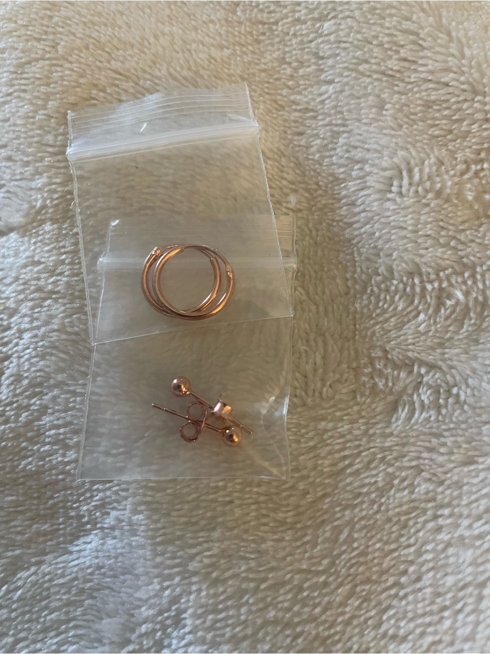New 🎉 Rose Gold Hoop and Stud Earring Set - Women's Jewelry